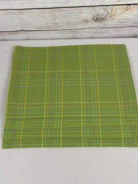 Nobility Placemats Green Yellow Plaid Woven Set of 4